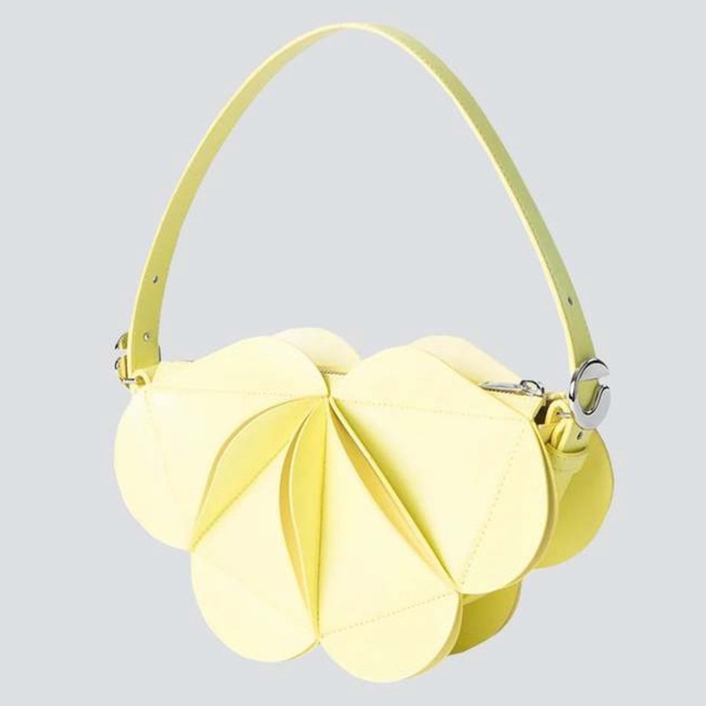Coperni Yellow Origami Leather Shoulder Bag NWT - Picture 8 of 9
